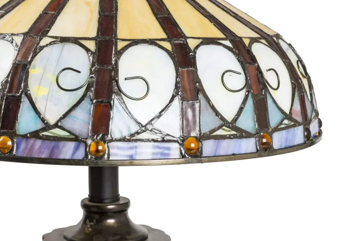 lampa de masa tiffany paun h 72 cm
