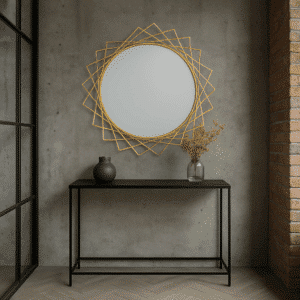 oglinda geometrica glam,auriu, ⌀ 85 cm