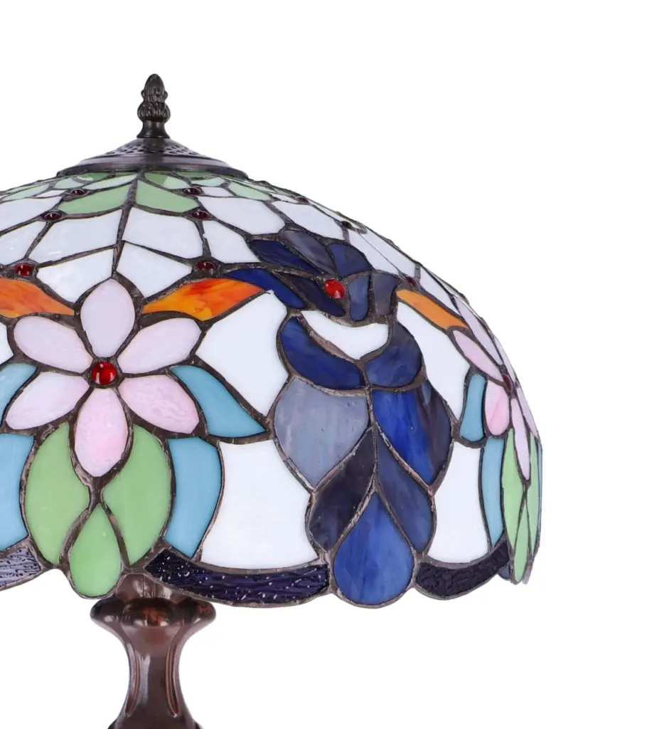 lampa de masa tiffany blueflower h 62 cm, abajur 40 cm