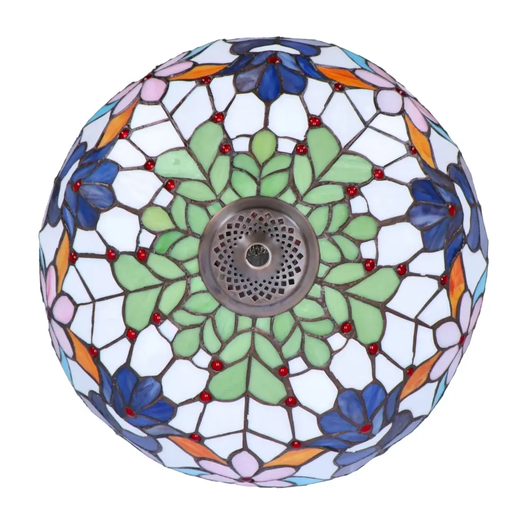 lampa de masa tiffany blueflower h 62 cm, abajur 40 cm