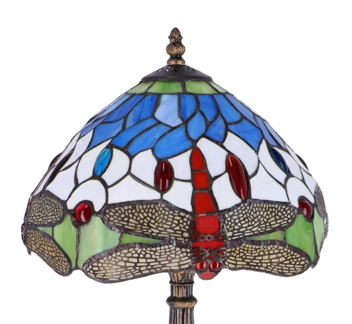 lampa de masa tiffany libelula h 45 cm, abajur 30 cm