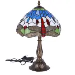 lampa de masa tiffany libelula h 45 cm, abajur 30 cm