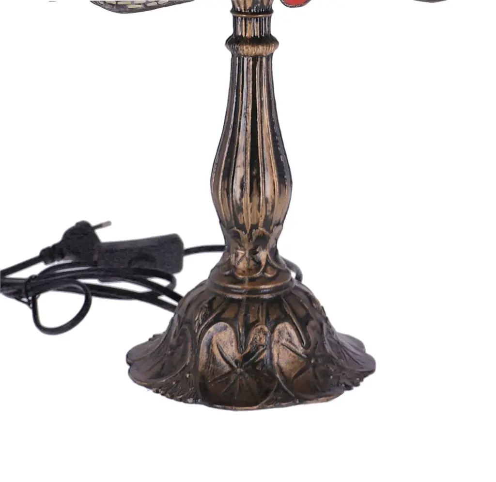 lampa de masa tiffany libelula h 45 cm, abajur 30 cm