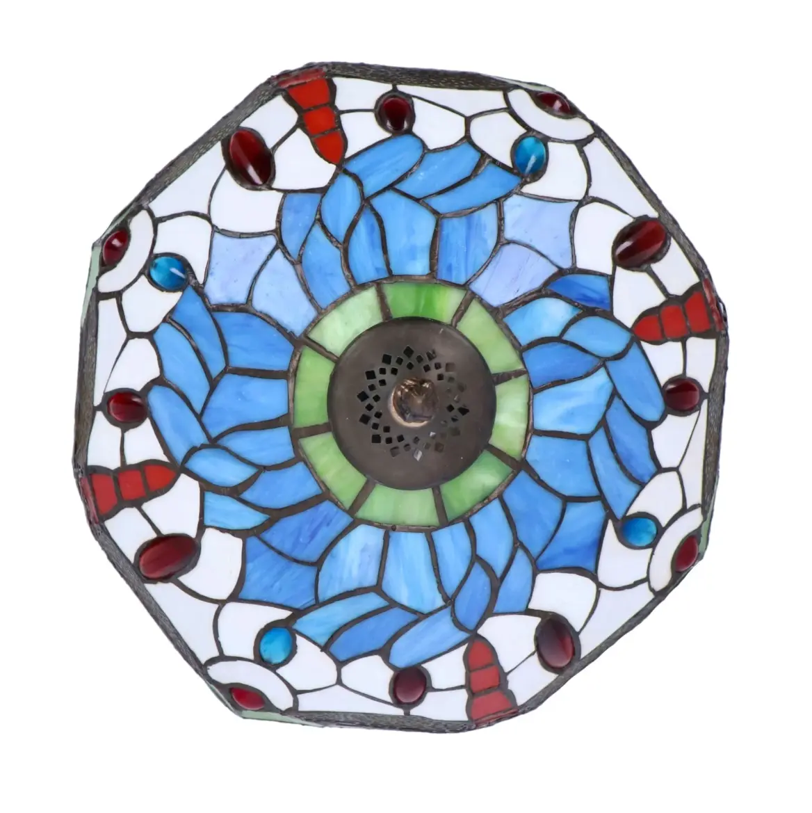 lampa de masa tiffany libelula h 45 cm, abajur 30 cm