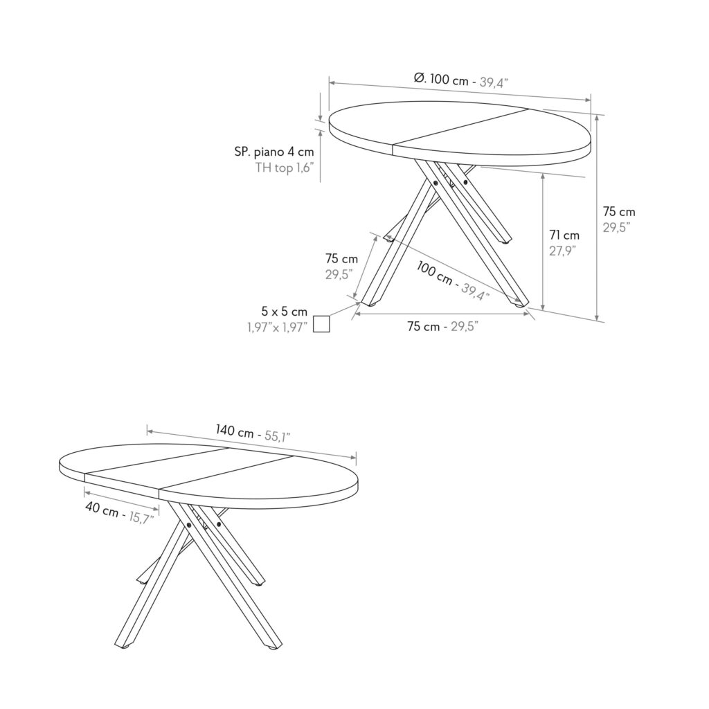 masa rotunda extensibila nada Ø 100 cm