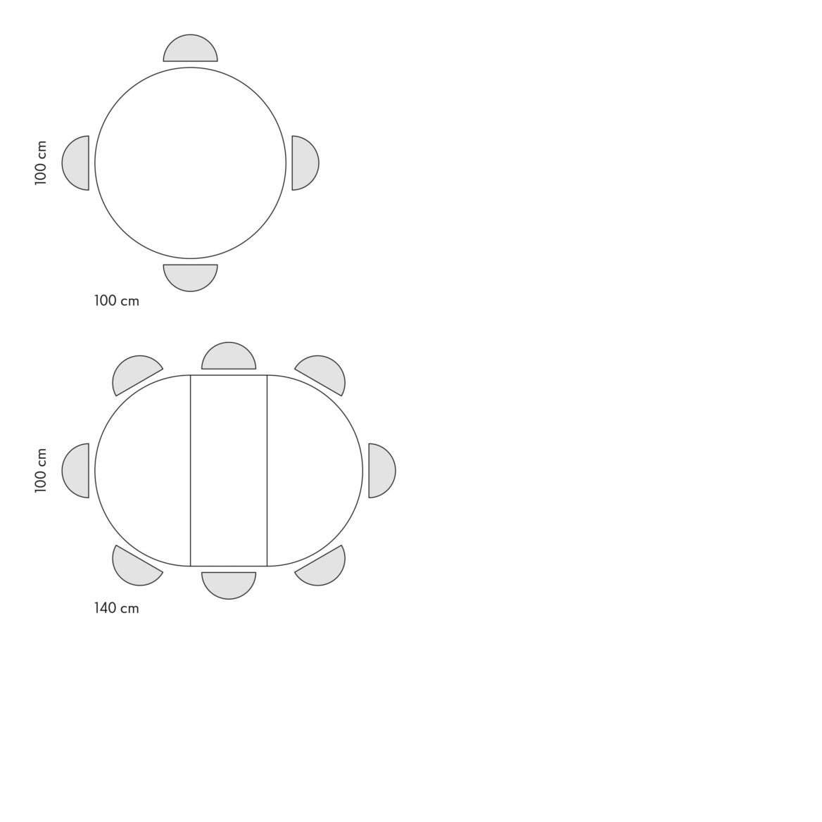masa rotunda extensibila nada Ø 100 cm