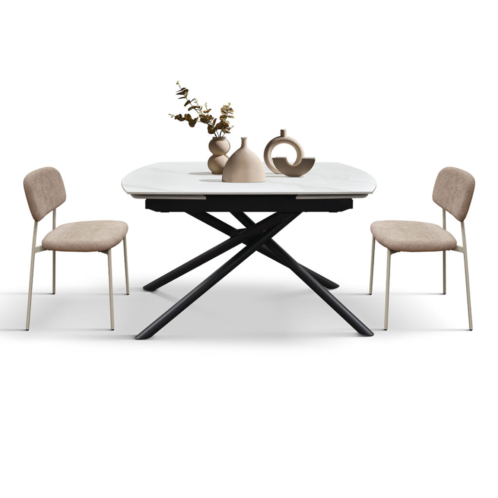 masa ceramica extensibila rotativa white120 x 88 x h 76 cm