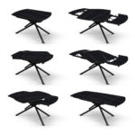 masa ceramica extensibila rotativa noir 120 x 88 x h 76 cm