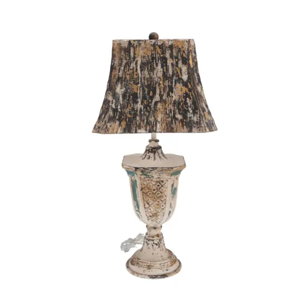 lampa shabby chic bell rasina si metal h 75 cm