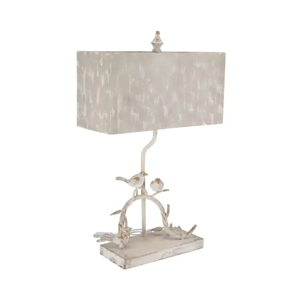 lampa shabby chic birds metal si rasina h 63 cm