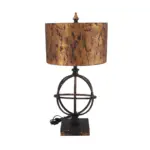 lampa de masa sfera stil industrial metal si rasina h 67 cm