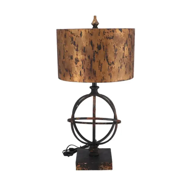 lampa de masa sfera stil industrial metal si rasina h 67 cm