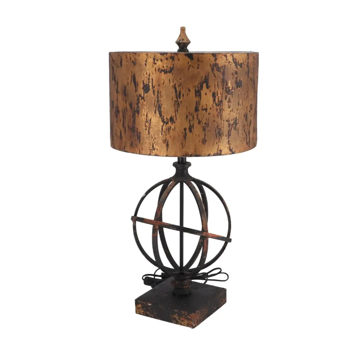 lampa de masa sfera stil industrial metal si rasina h 67 cm