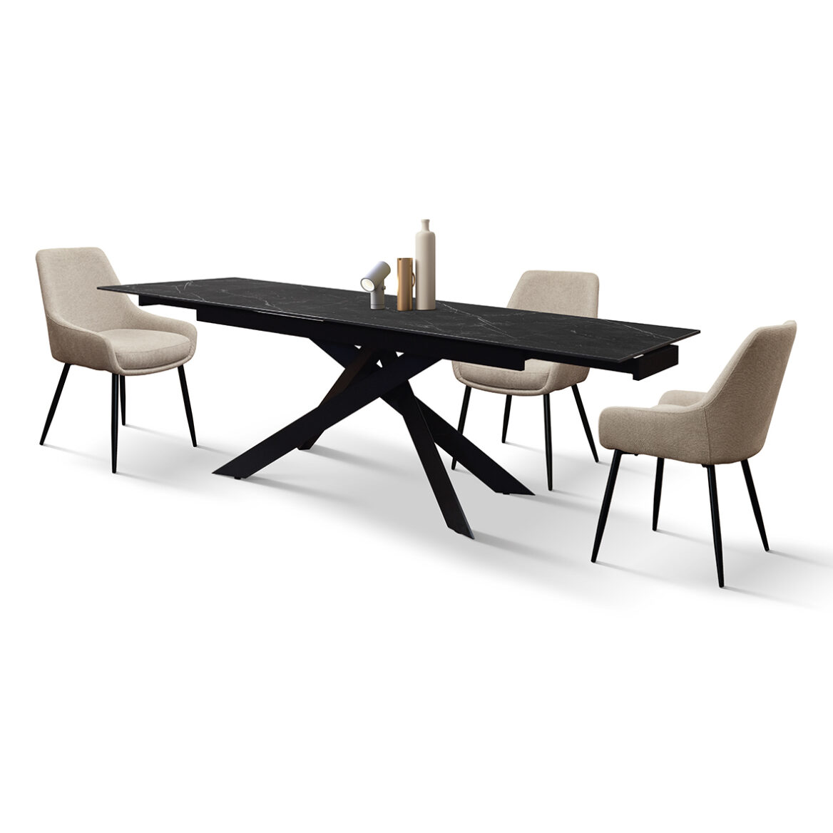 masa ceramica extensibila calacatta 160 cm/ 90 cm/ h76 cm