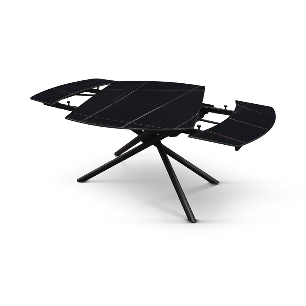 masa ceramica extensibila rotativa noir 120 x 88 x h 76 cm