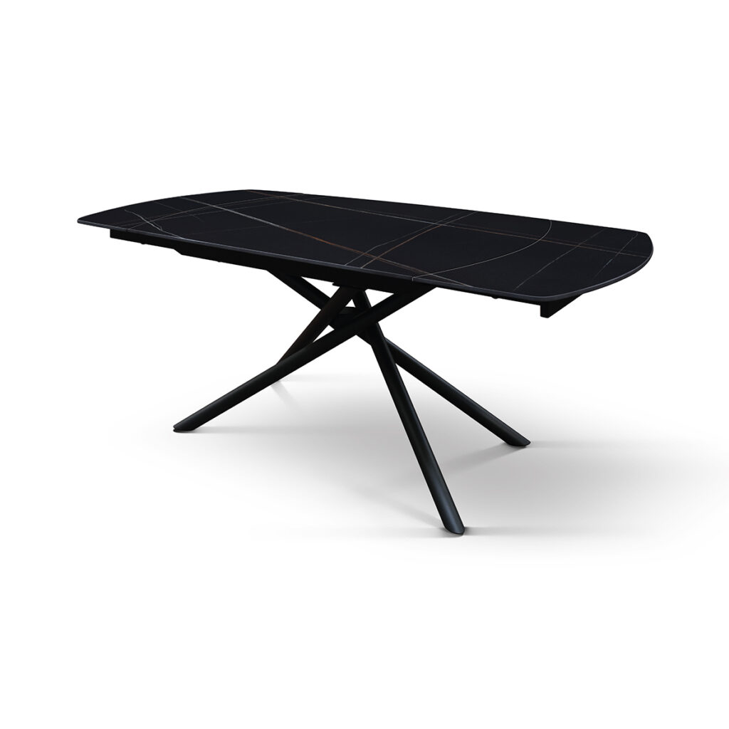 masa ceramica extensibila rotativa noir 120 x 88 x h 76 cm