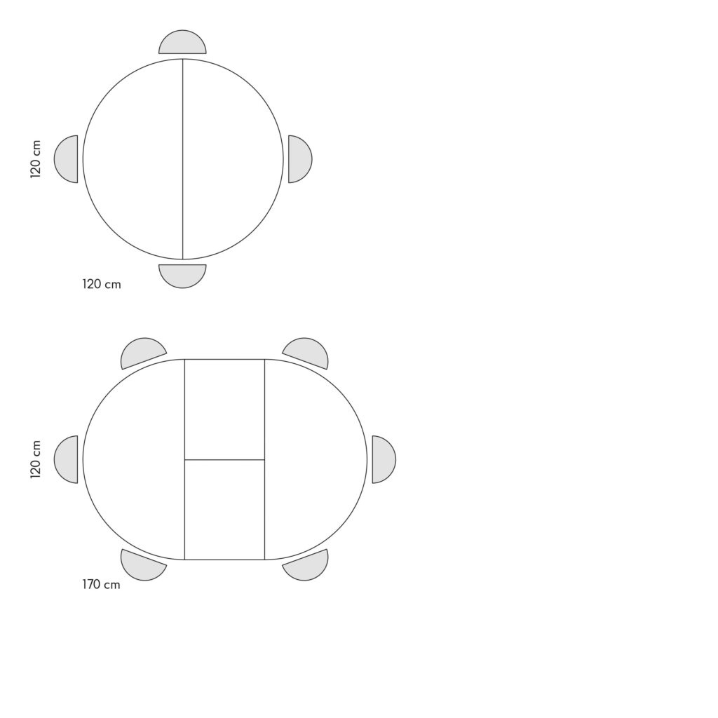 masa rotunda extensibila melania, blat alb marmorat Ø 120 cm