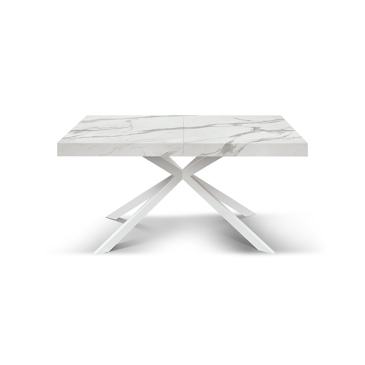 Masa extensibila SPIDER, blat ALB MARMORAT - 140 cm / 90 / h 77 - ALB