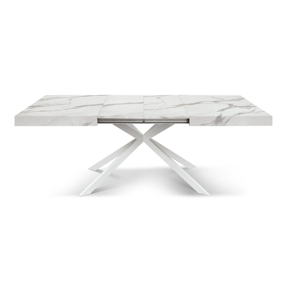 masa extensibila spider ,blat alb marmorat