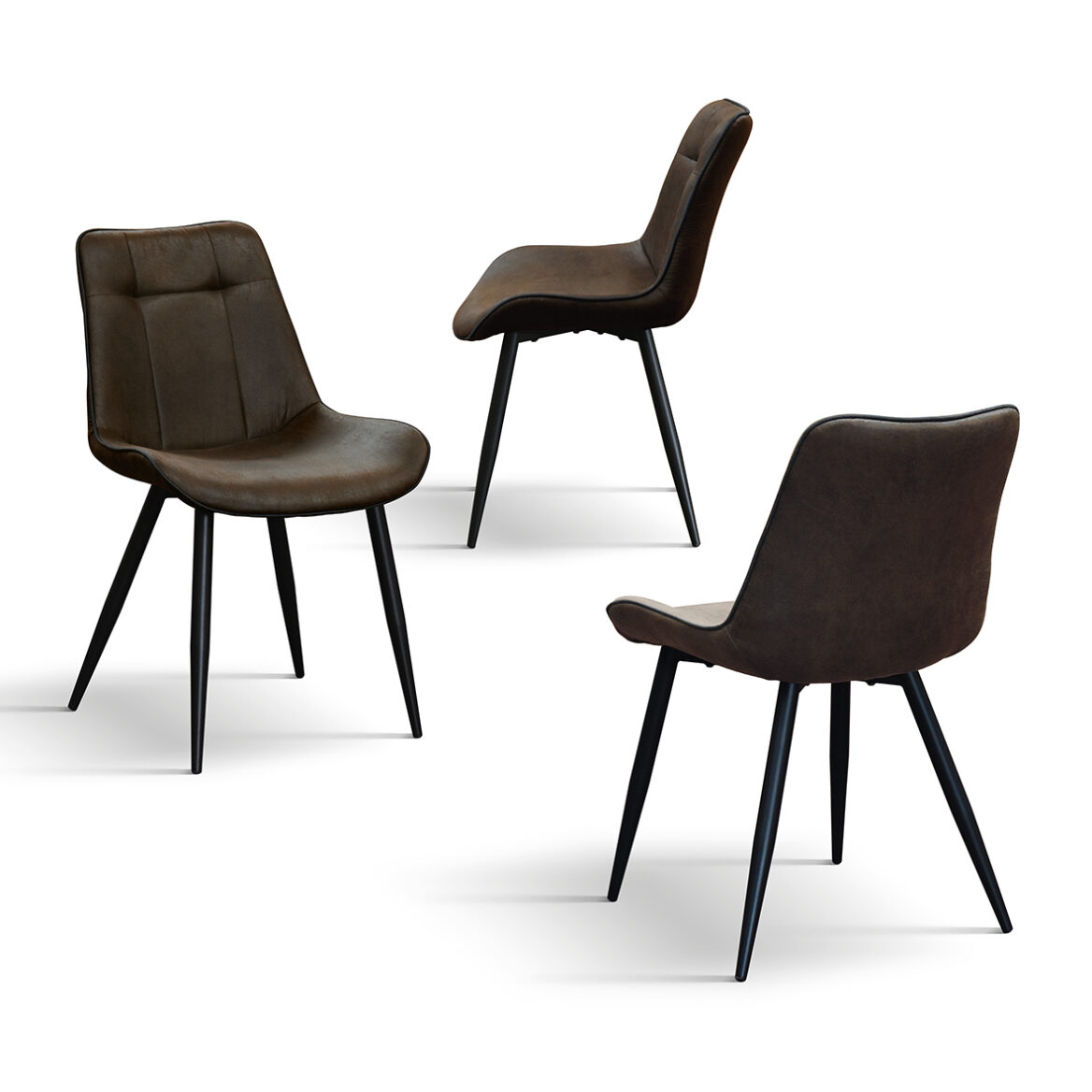 set 4 scaune industry, piele ecologica ,structura metalica
