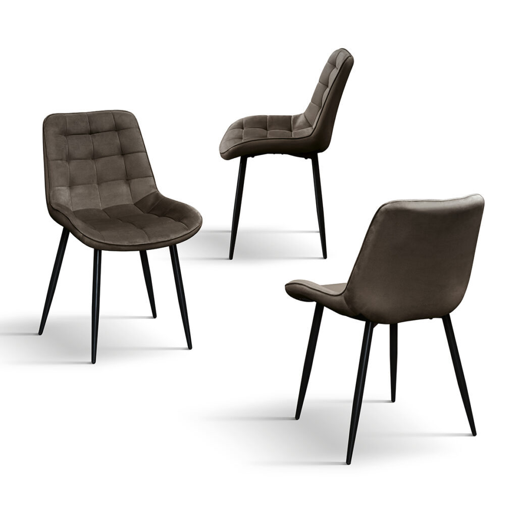 set 4 scaune ernest tapitate ,structura metalica