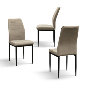 SET 4 Scaune Grig, tesatura, structura metalica