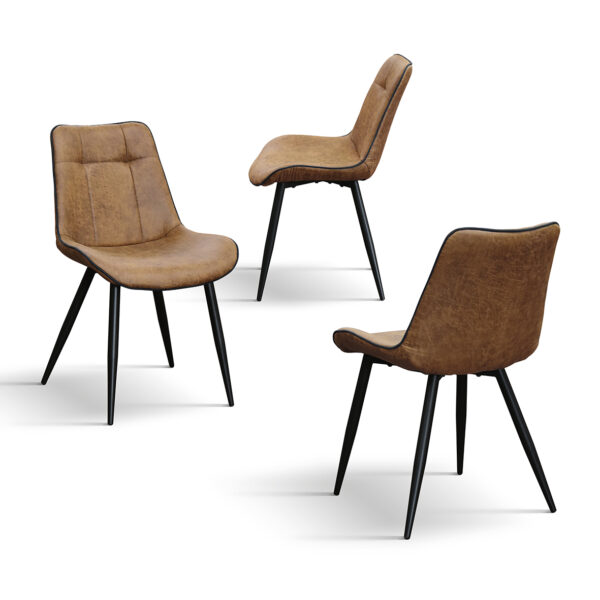 set 4 scaune industry, piele ecologica ,structura metalica