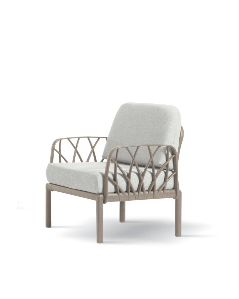 set terasă clara, polipropilenă si fibră de sticlă, bej taupe