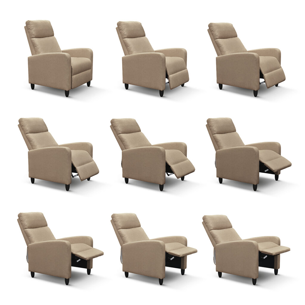 fotoliu recliner anna, țesătură, cadru metalic