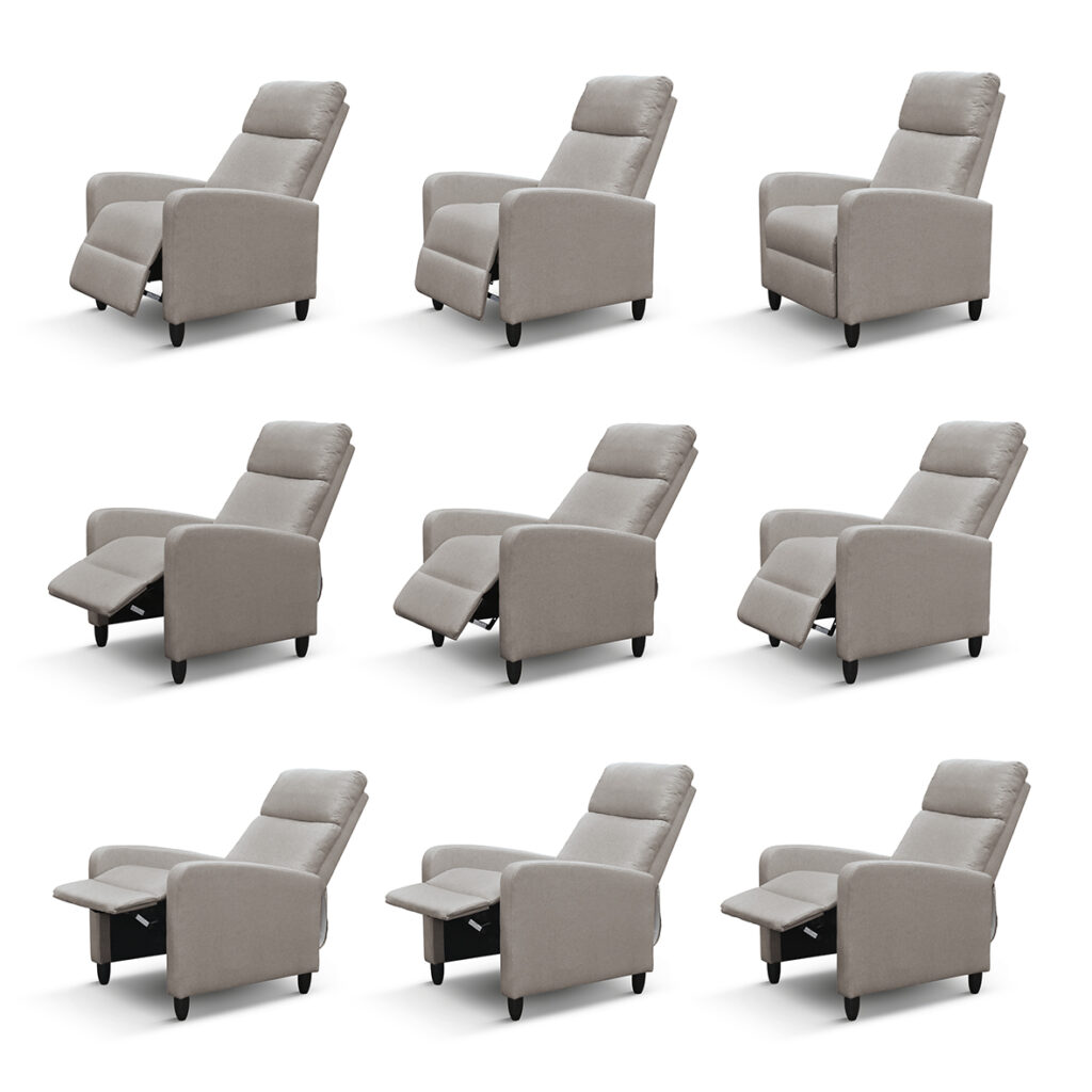 fotoliu recliner anna, țesătură, cadru metalic