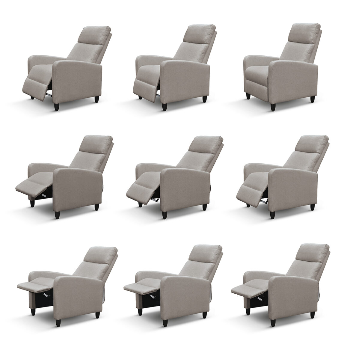 fotoliu recliner anna, țesătură, cadru metalic