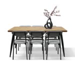 set geta masă 160 cm fixă + 6 scaune