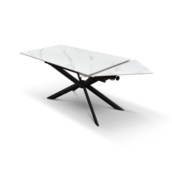 masă paris extensibilă, ceramică picior metalic 160 cm/90 cm/ 76 cm