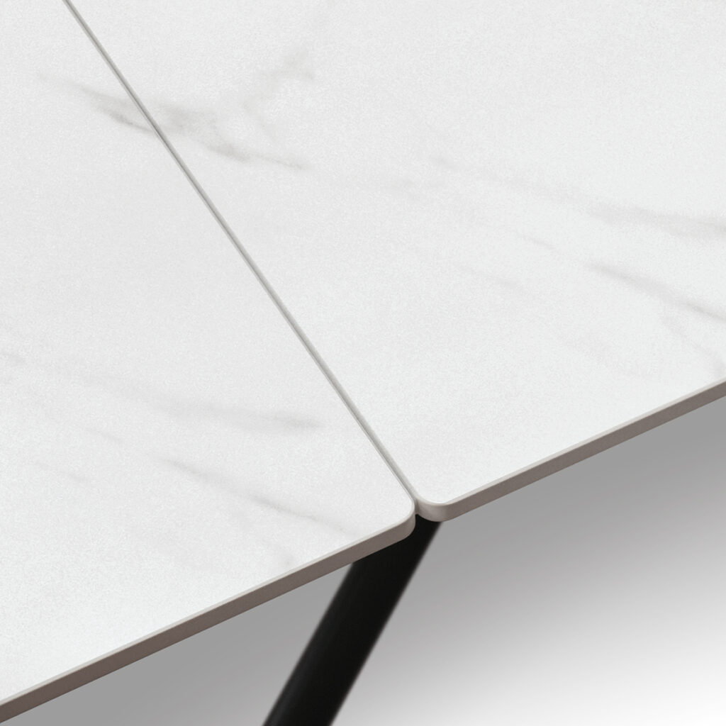 masă paris rotativă extensibilă, ceramică picior metalic 160 cm/90 cm/ 76 cm