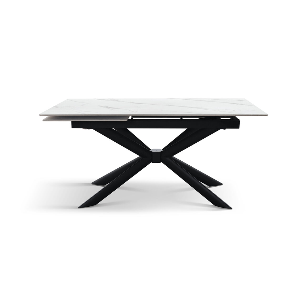 masă paris rotativă extensibilă, ceramică picior metalic 160 cm/90 cm/ 76 cm