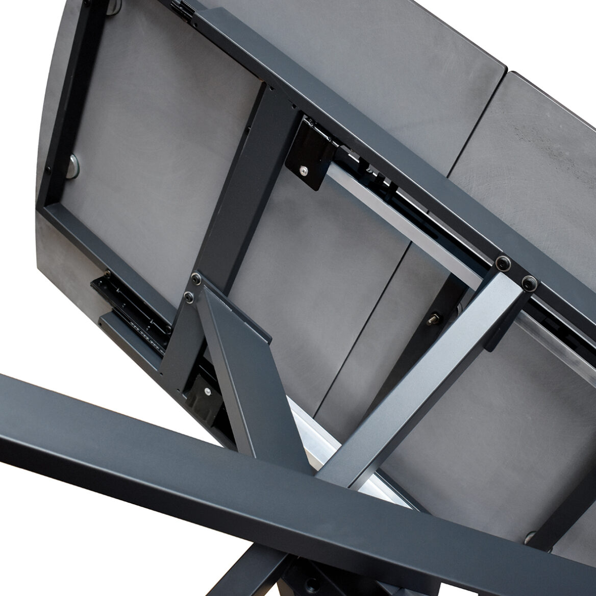 masă alma extensibilă, sticlă ceramică picior metalic