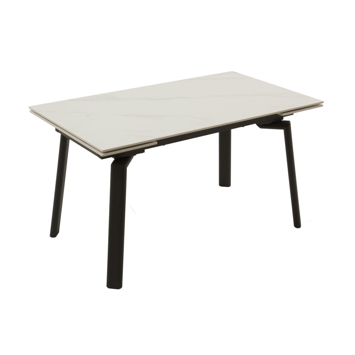 masă ceramică sonic white, 140 cm/80 cm și 2 extensii 30 cm