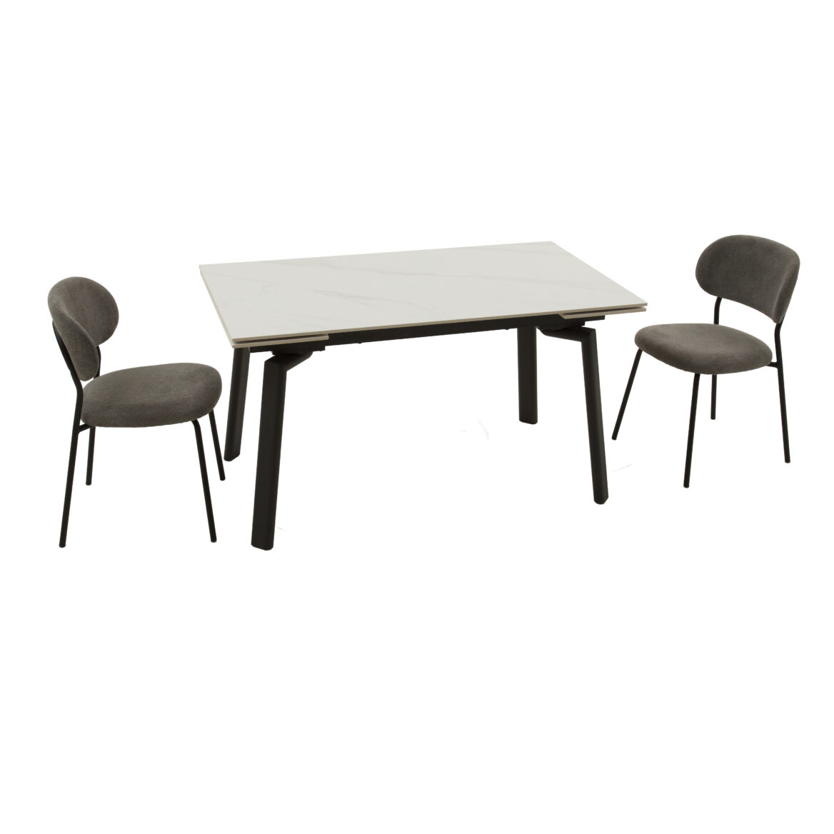 masă ceramică sonic white, 140 cm/80 cm și 2 extensii 30 cm