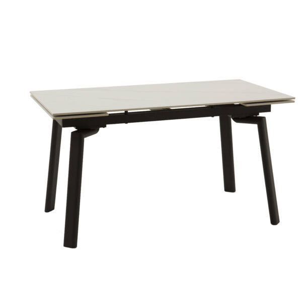 masă ceramică sonic white, 140 cm/80 cm și 2 extensii 30 cm