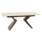 masă extensibilă ceramică miro bej, 180 cm/90 cm