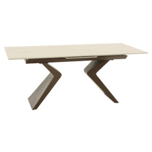 masă extensibilă ceramică miro bej, 180 cm/90 cm