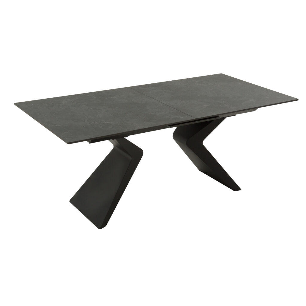 masă extensibilă ceramică miro black, 180 cm/90 cm